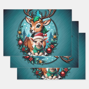 Cheerful and inviting Christmas illustration Wrapping Paper Sheet