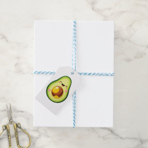 Cheerful Avocado Sticker – Smiling Fruit Gift Tags