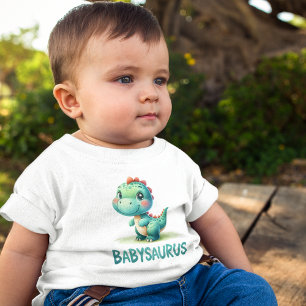 Cheerful Babysaurus Baby T-Shirt