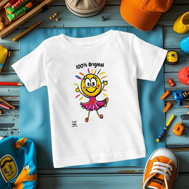 Cheerful Ballerina Emoji – Fun and Colourful Baby T-Shirt (Creator Uploaded)