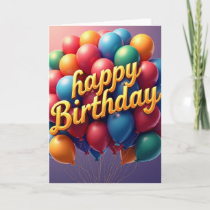 Cheerful Balloons Birthday Card