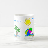 Cheerful Beach Theme Mugs Personalised Coffee Cups (Center)