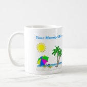 Cheerful Beach Theme Mugs Personalised Coffee Cups (Left)