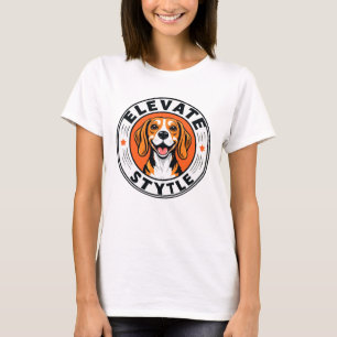 Cheerful Beagle Dog Illustration T-Shirt