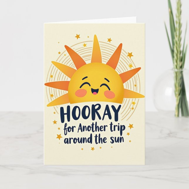 Cheerful Beam Birthday Card (Front)