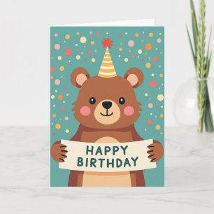 Cheerful Bear Birthday Card