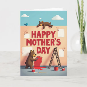Cheerful Bears Mothers Day Card