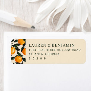 Cheerful Beige Citrus Oranges Return Address Label