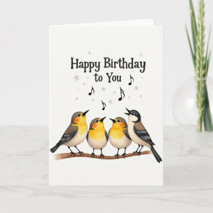 Cheerful Birds Birthday Card