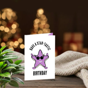 Cheerful birthday card with starfish
