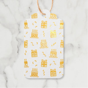 Cheerful birthday pattern gift tags