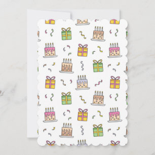 Cheerful birthday pattern invitation
