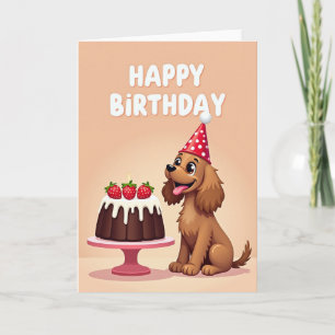 Cheerful Birthday Puppy Party Card