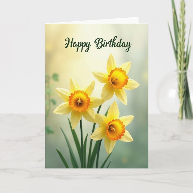 Cheerful Birthday Radiant Bloom Card (Front)