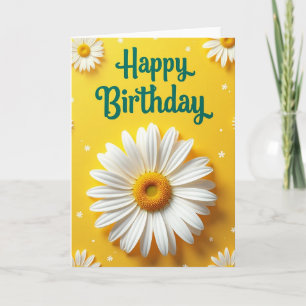 Cheerful Birthday White Bloom Card