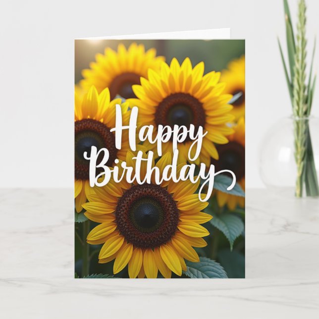 Cheerful Bloom Birthday Card (Front)