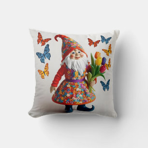 Cheerful Blossom Gnome: Mother's Day Cushion