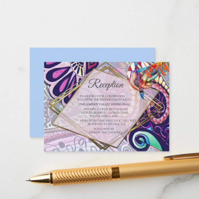 Cheerful Blue Artist Party Doodle Creation Enclosure Card (Front/Back In Situ)
