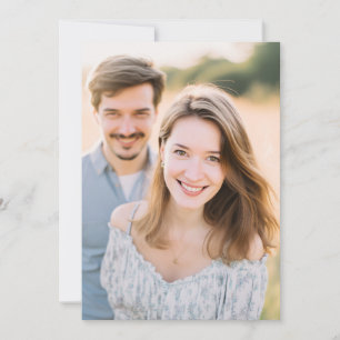 Cheerful Blue Floral Photo Invitation