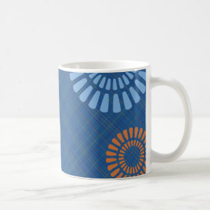 Cheerful Blue Plaid Orange Green Classic Mug