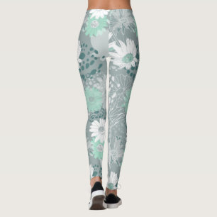Cheerful Bohemian in Aqua Grey Leggings