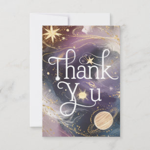 Cheerful Boho Cosmic Celestial Thank You Card