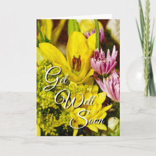 Cheerful Bouquet Painterly Get Well Soon Card
