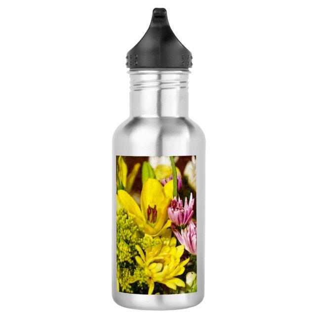 Cheerful Bouquet Painterly Water Bottle (Right)