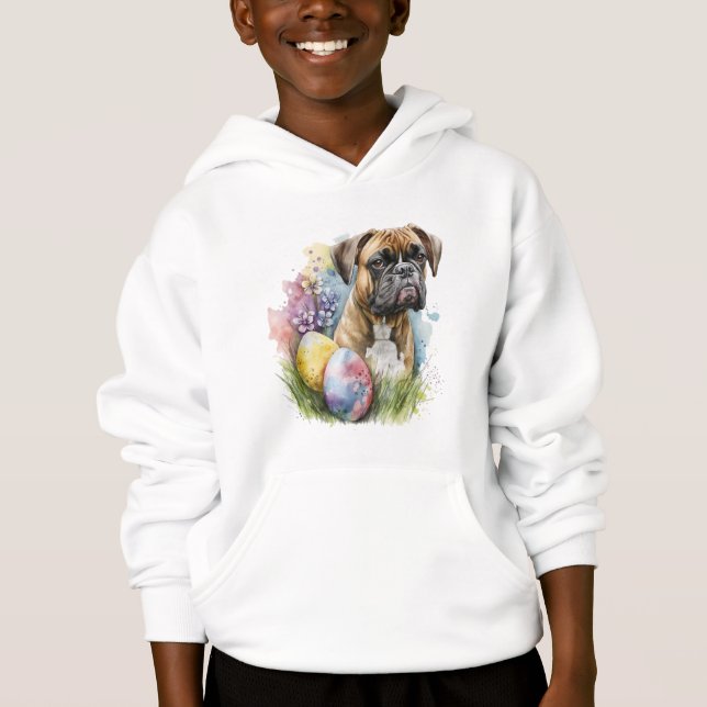 Cheerful Boxer Dog Easter Egg, Happy Easter Boxer (Front)