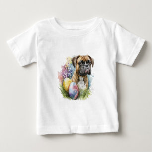 Cheerful Boxer Dog Easter Egg, Happy Easter Boxer Baby T-Shirt