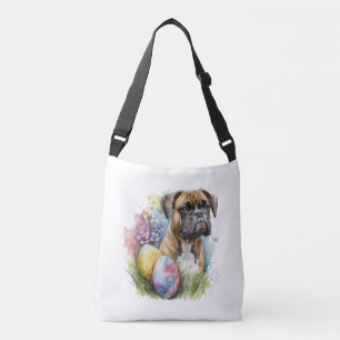 Cheerful Boxer Dog Easter Egg, Happy Easter Boxer Crossbody Bag