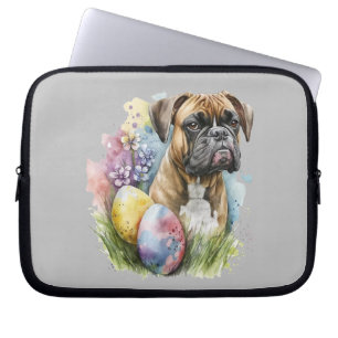 Cheerful Boxer Dog Easter Egg, Happy Easter Boxer Laptop Sleeve