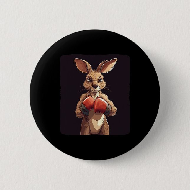 Cheerful Boxer Kangaroo For A Lighthearted Punch  6 Cm Round Badge (Front)