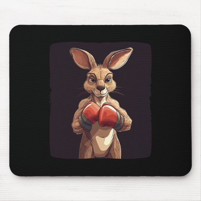 Cheerful Boxer Kangaroo For A Lighthearted Punch  Mouse Pad (Front)