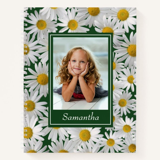 Cheerful Bright Daisy Custom Photo – Notebook (Front)