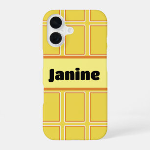 Cheerful Bright Orange White Vertical Rectangles iPhone 16 Case