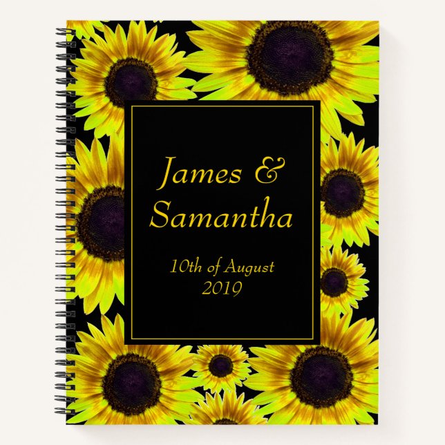 Cheerful Bright Yellow Sunflower  - Planner Notebook (Front)