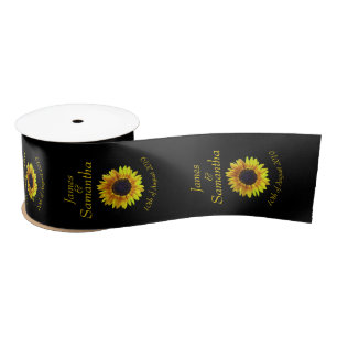 Cheerful Bright Yellow Sunflower - Satin Ribbon