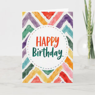 Cheerful Brushstroke Birthday Card