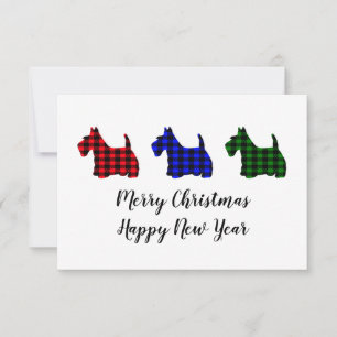 Cheerful Buffalo Plaid Christmas Scotties