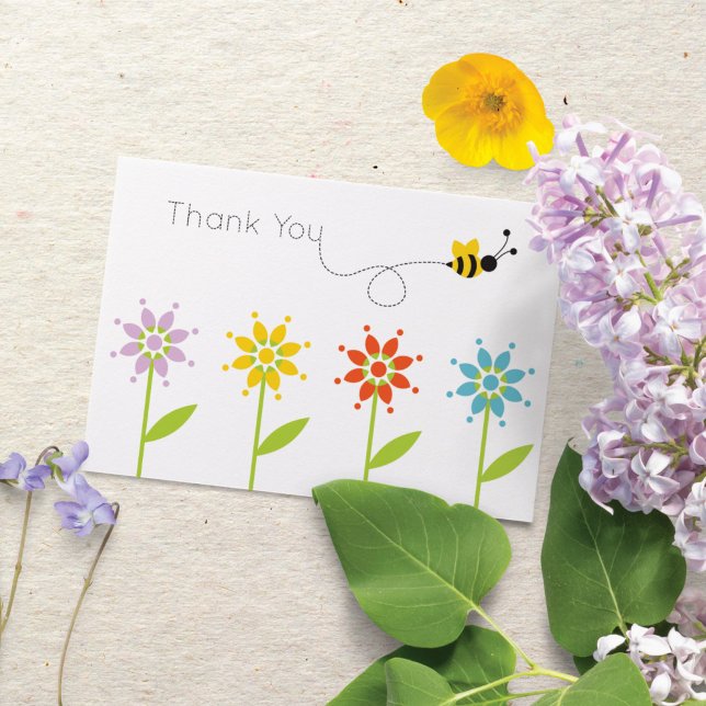 Cheerful Buzzing Bumblebee Thank You Card (Creator Uploaded)