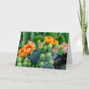 Cheerful Cactus Flowers Greeting Card