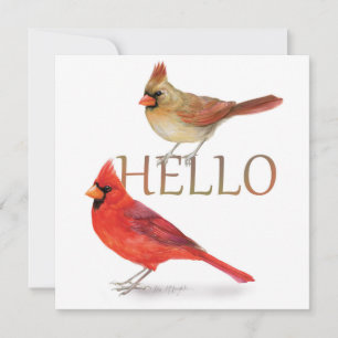 Cheerful Cardinals-Holiday Greeting Holiday Card