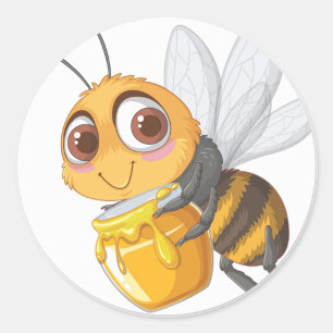 Cheerful Cartoon Bee Sticker