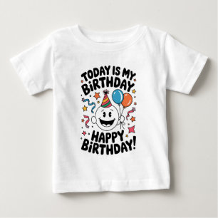 Cheerful Cartoon Birthday Shirt with Balloons and