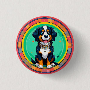 Cheerful Cartoon Dog 3 Cm Round Badge