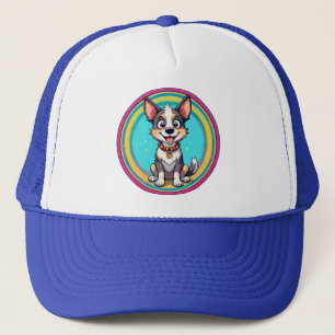 Cheerful Cartoon Dog Trucker Hat