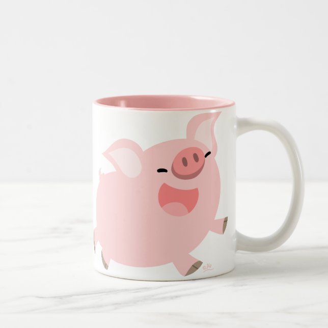 Cheerful Cartoon Pig custom mug (Right)