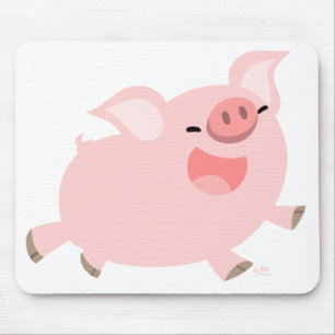 Cheerful Cartoon Pig mousepad