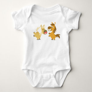 Cheerful Cartoon Ponies Baby Apparel Bodysuit